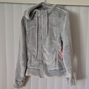 Adrienne Vittadini Light Gray Teddy Jacket Size Small